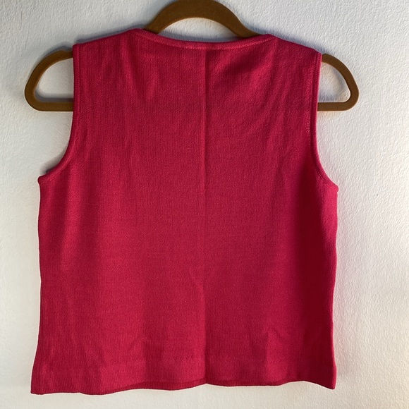 St. John knit sleeveless top size small Fuchsia - Picture 4 of 4